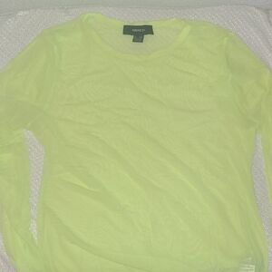 Forever 21 Lime Sheer Long Sleeve Top